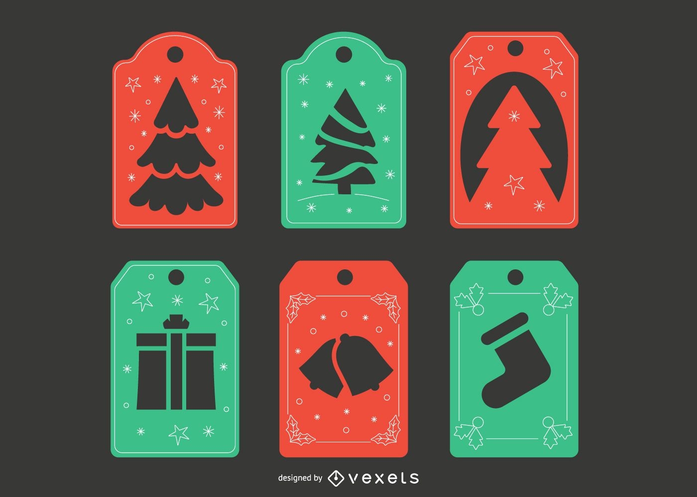 Christmas papercut tags set