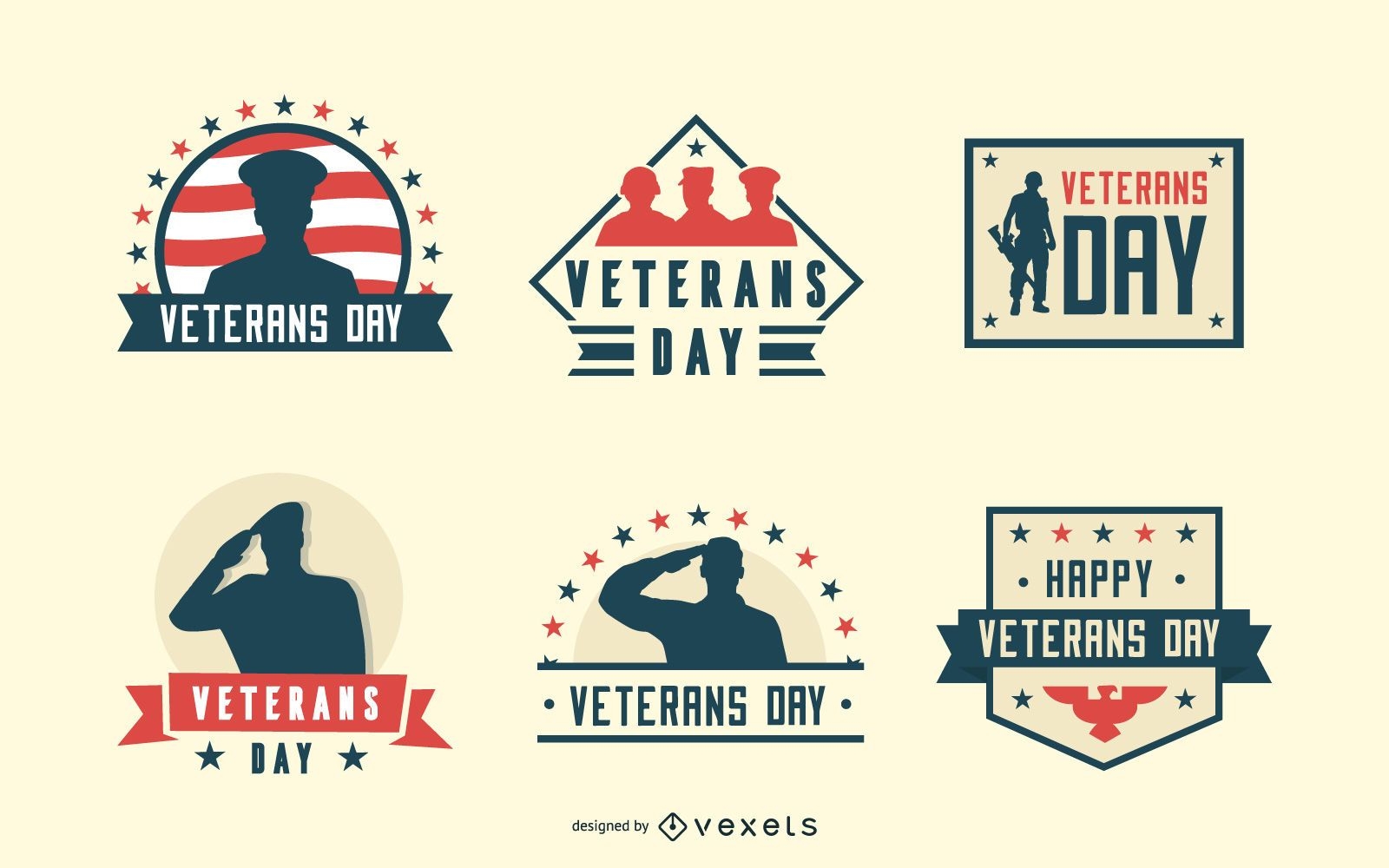 Emblemas do dia dos veteranos