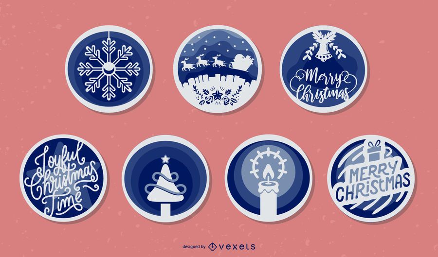 Christmas papercut vector set Christmas papercut vector set