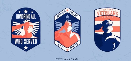 Veterans badge set