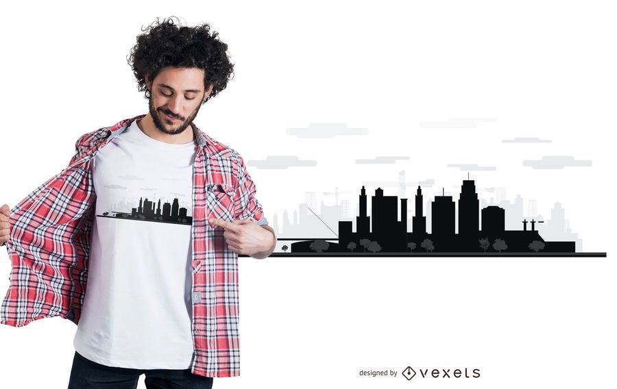 Kansas skyline t-shirt design Kansas skyline t-shirt design