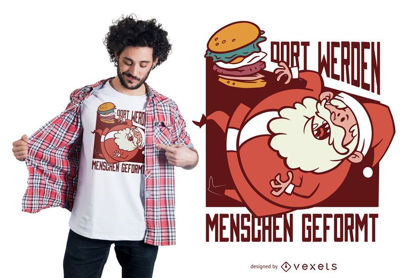 Santa Burger Deutsches T-Shirt Design Santa Burger Deutsches T-Shirt Design