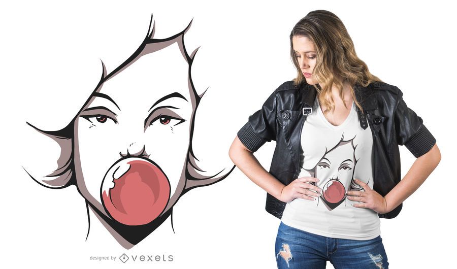 Diseño de camiseta Bubblegum Gitl Diseño de camiseta Bubblegum Gitl