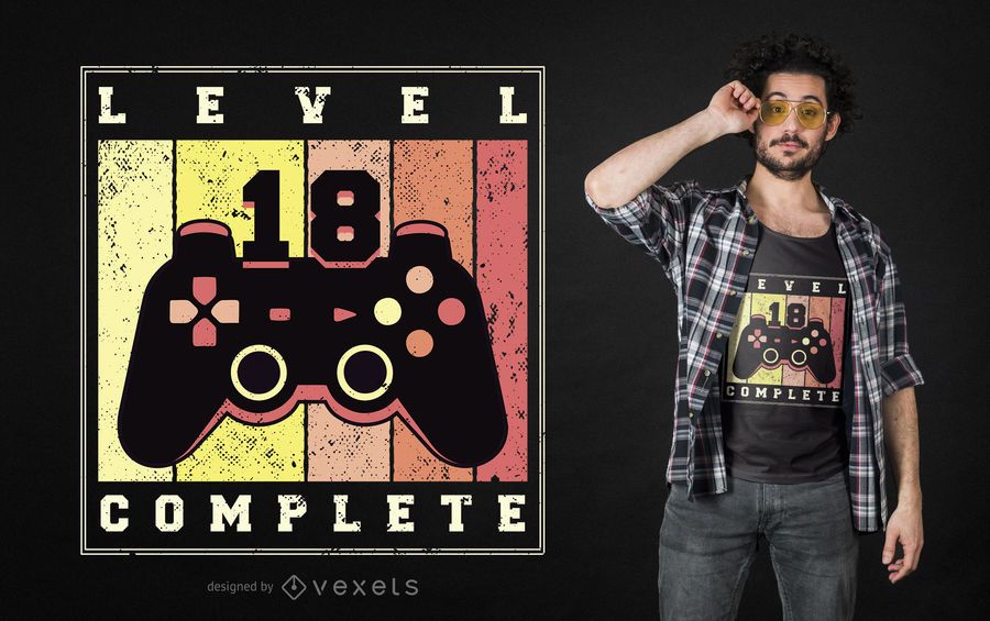 Level complete editable t-shirt design Level complete editable t-shirt design