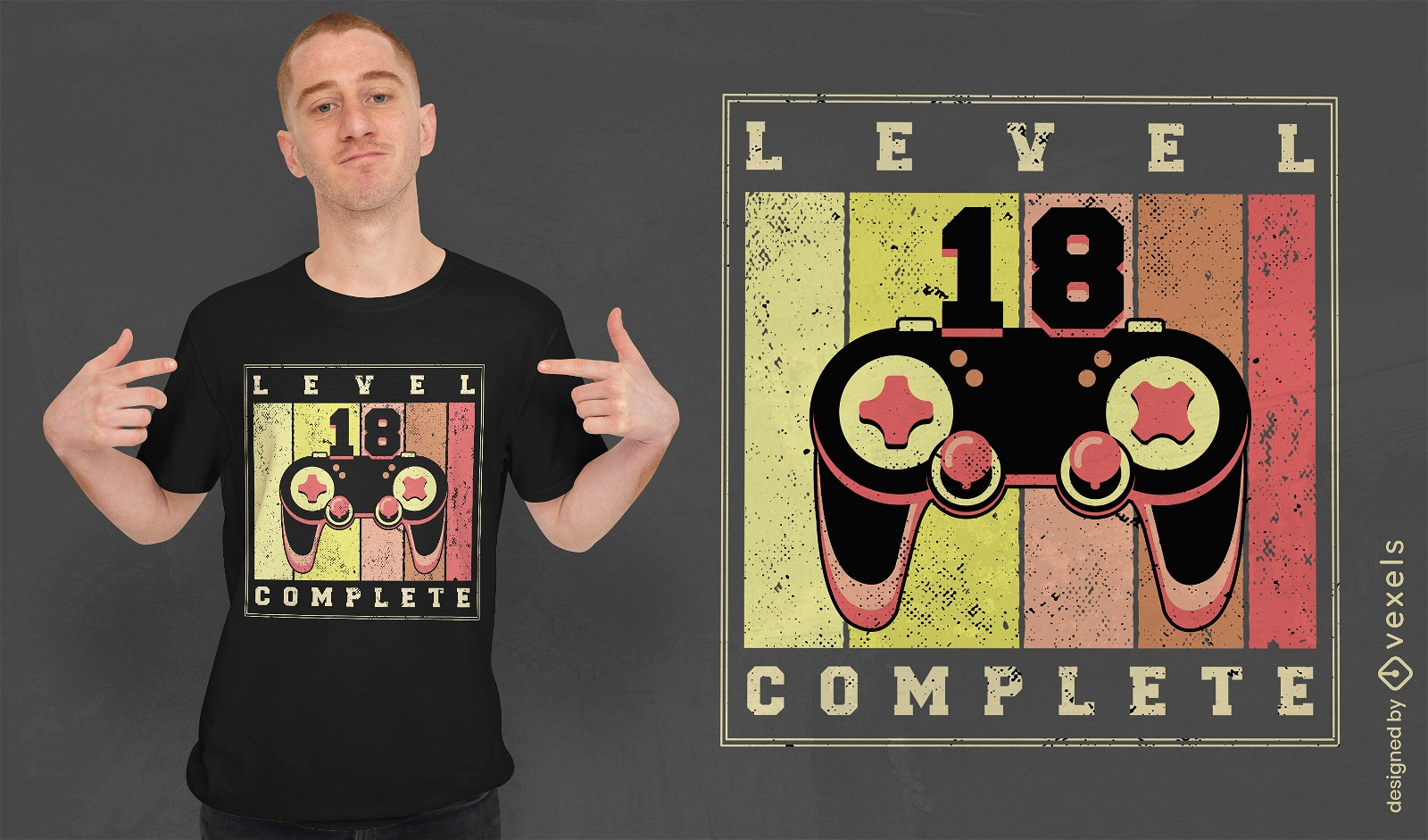 Level complete editable t-shirt design
