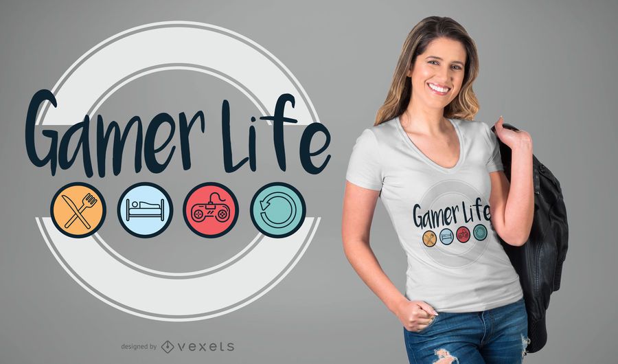 Gamer life t-shirt design Gamer life t-shirt design