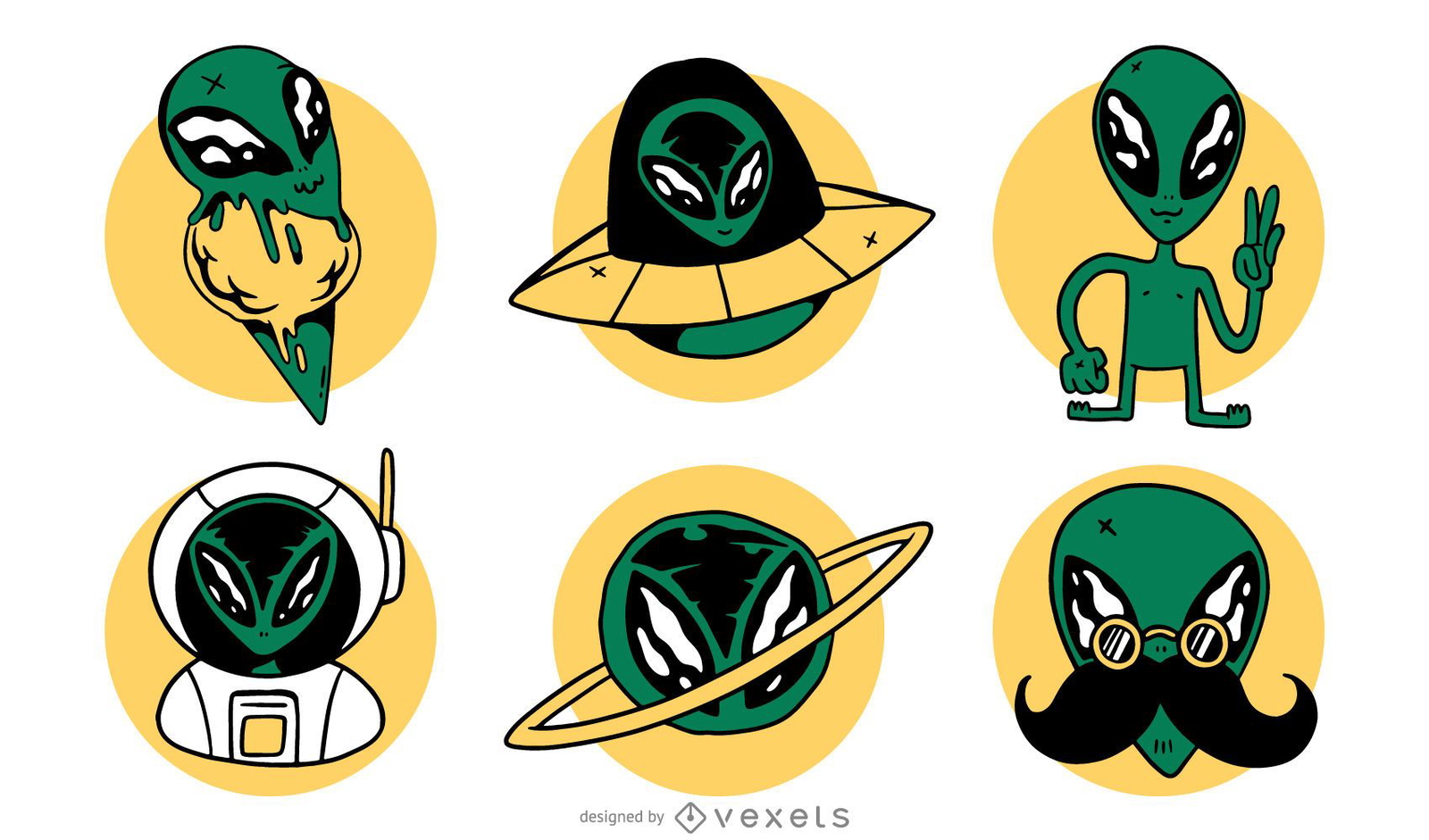 Alien Vector Set Vector Download 