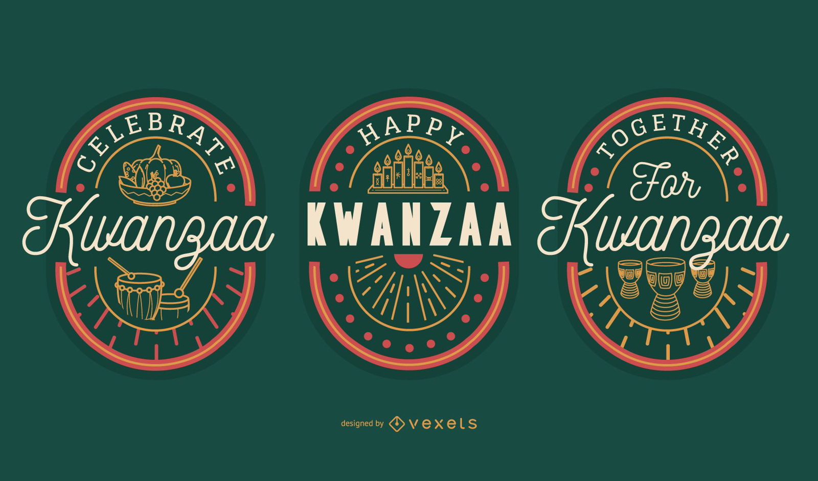 Insignias editables de Kwanzaa