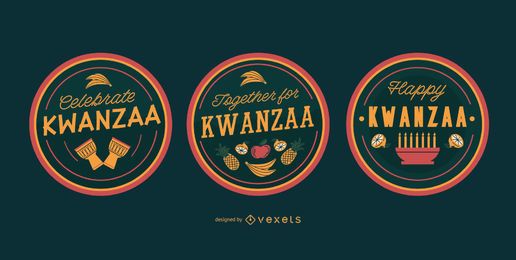 Happy kwanzaa editable badges