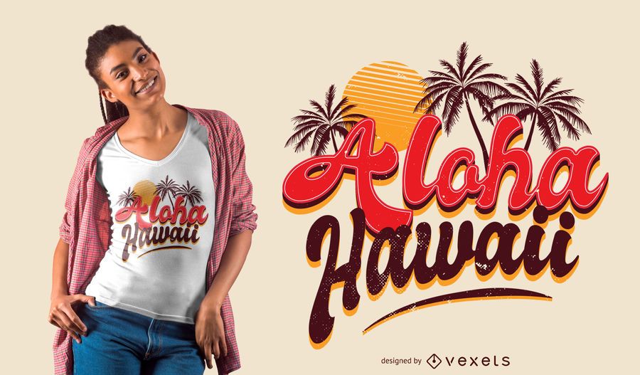 Aloha design de t-shirt do Havaí Aloha design de t-shirt do Havaí