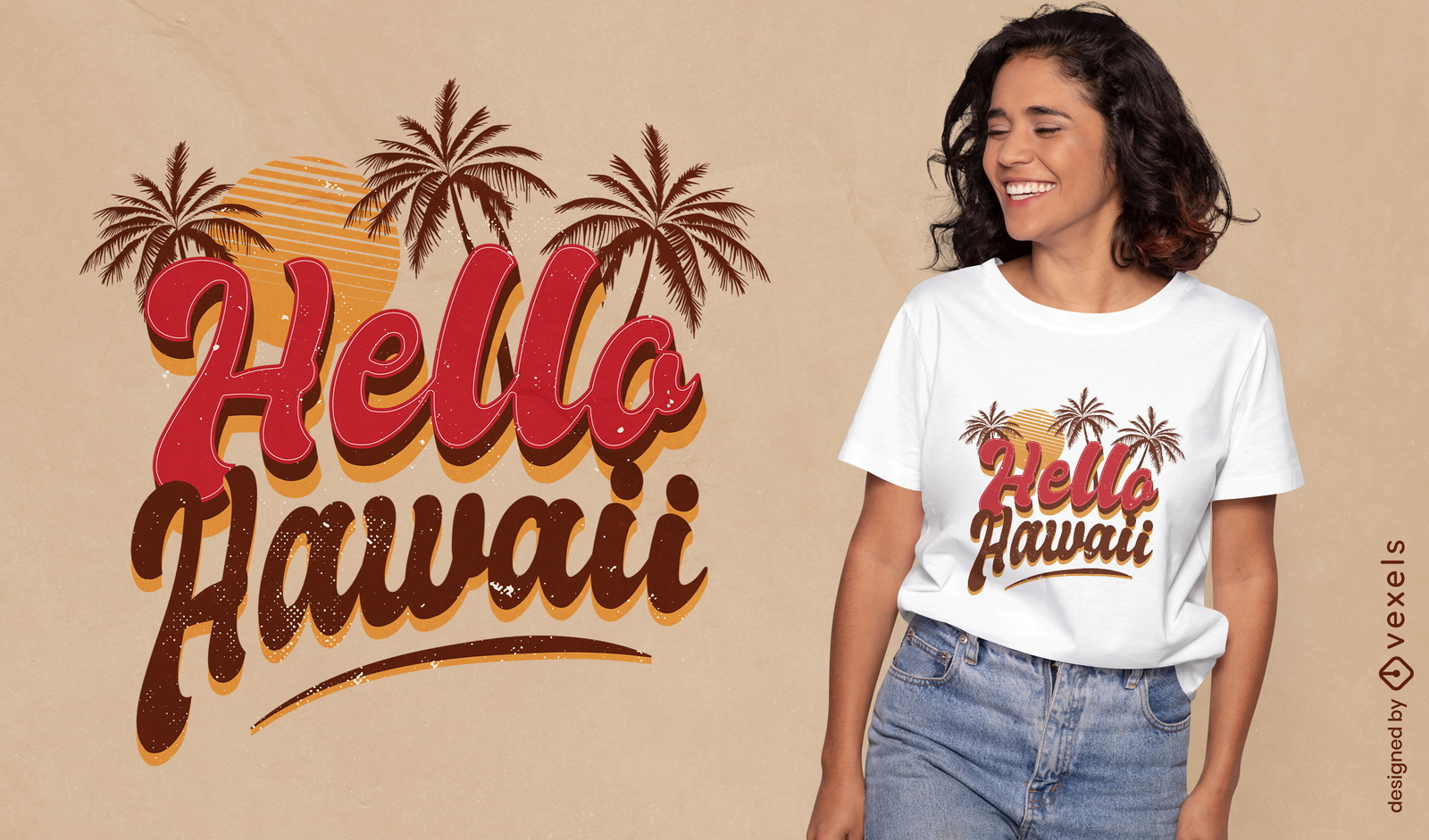 Diseño de camiseta Aloha Hawaii