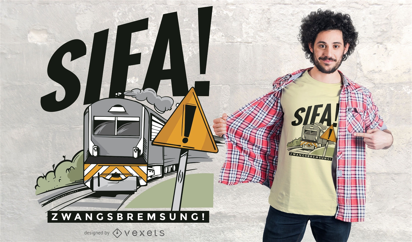 Design de camisetas com citações alemãs do trem