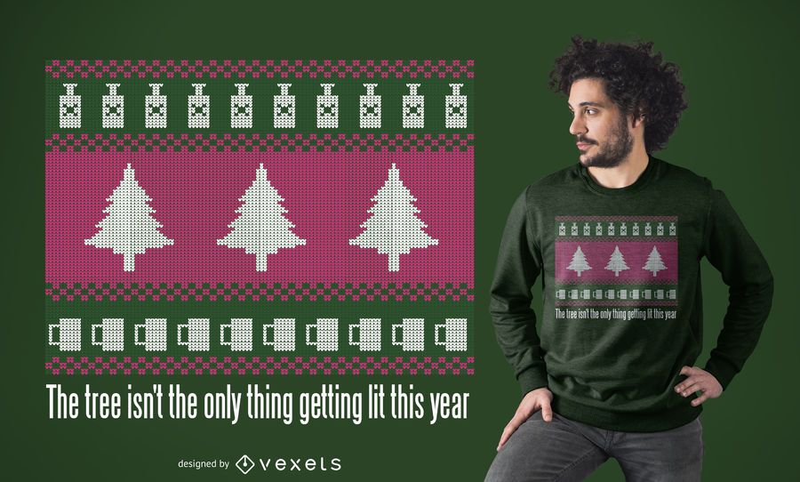 Weihnachtshässlicher Strickjacket-shirt Entwurf Weihnachtshässlicher Strickjacket-shirt Entwurf