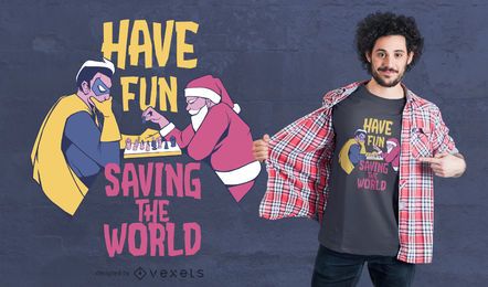 Santa hero chess t-shirt design Santa hero chess t-shirt design