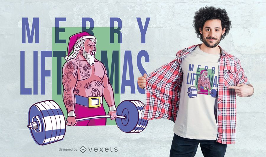 Feliz liftmas tatuagem design de t-shirt Feliz liftmas tatuagem design de t-shirt