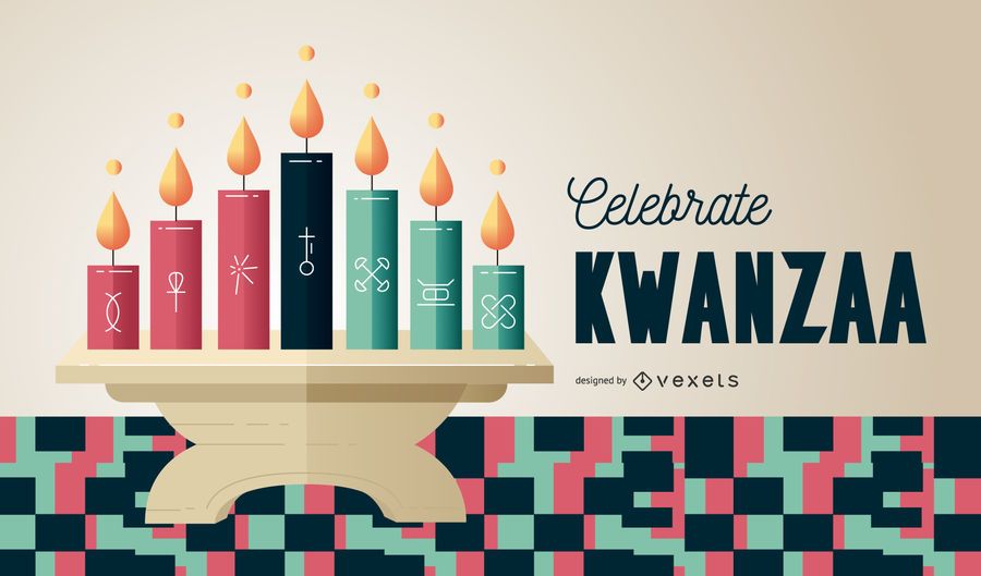 Celebre la ilustración de Kwanzaa kinara Celebre la ilustración de Kwanzaa kinara