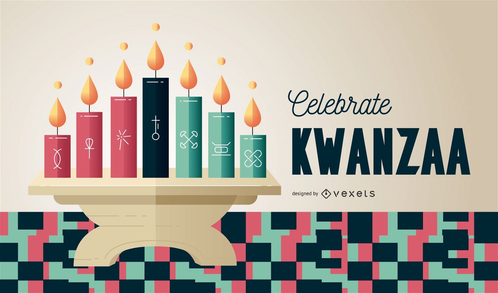 Celebrate Kwanzaa kinara illustration