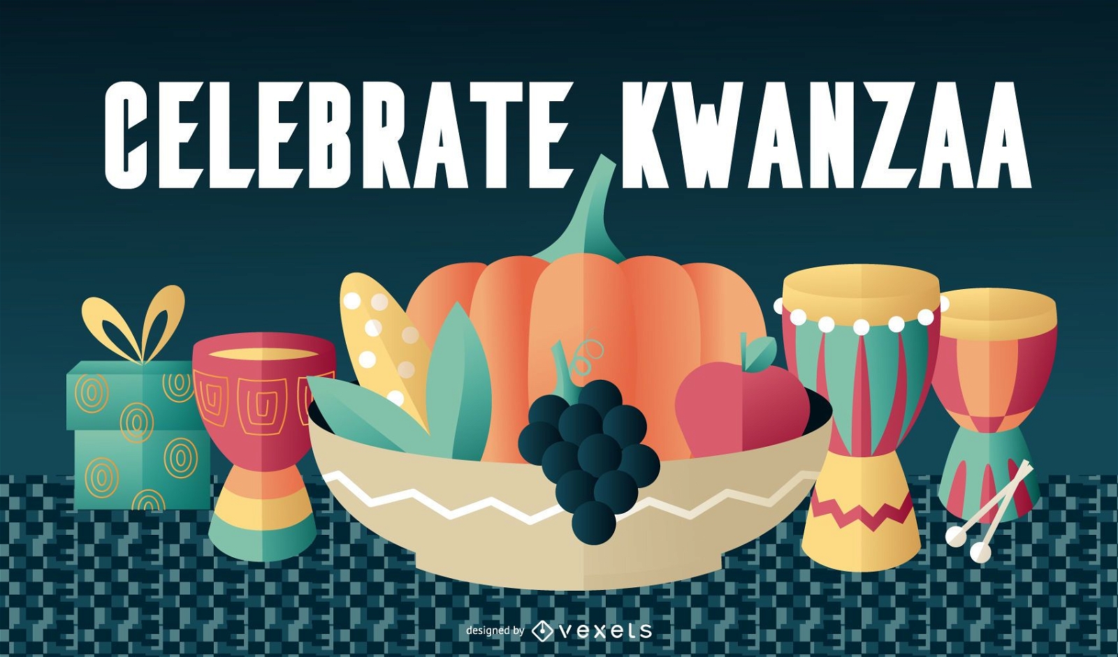 Ilustración de elementos de Kwanzaa