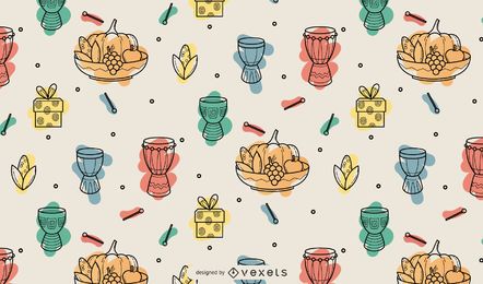 Projeto de padrão de elementos coloridos Kwanzaa