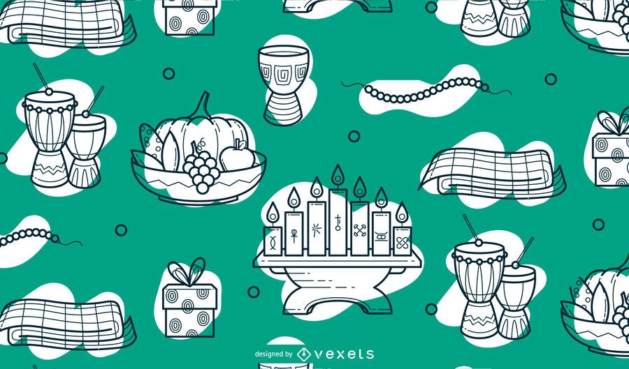 Happy kwanzaa pattern design Happy kwanzaa pattern design