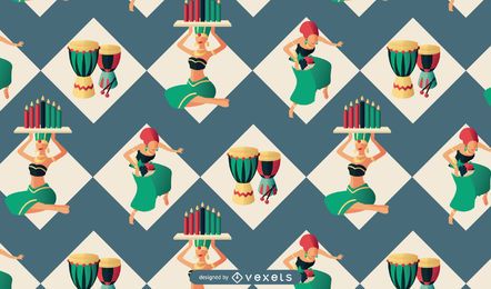 Kwanzaa Menschen Musterdesign