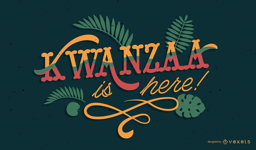 Kwanzaa está aquí diseño de letras Kwanzaa está aquí diseño de letras