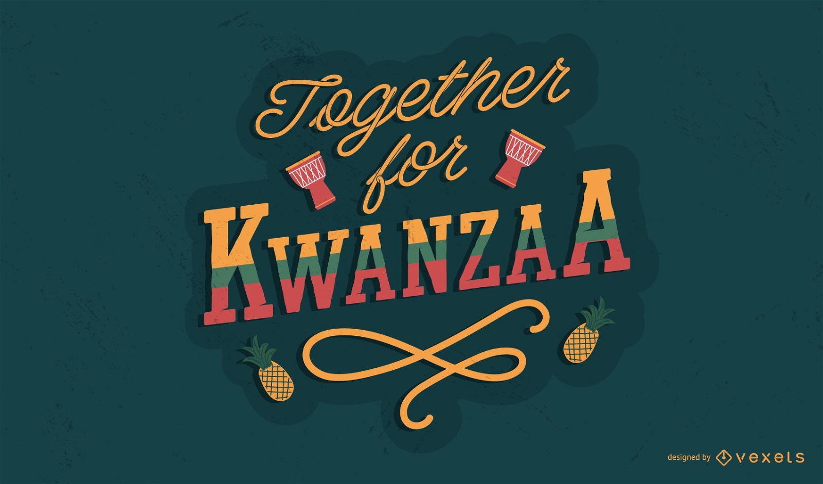 Juntos para o design de letras Kwanzaa