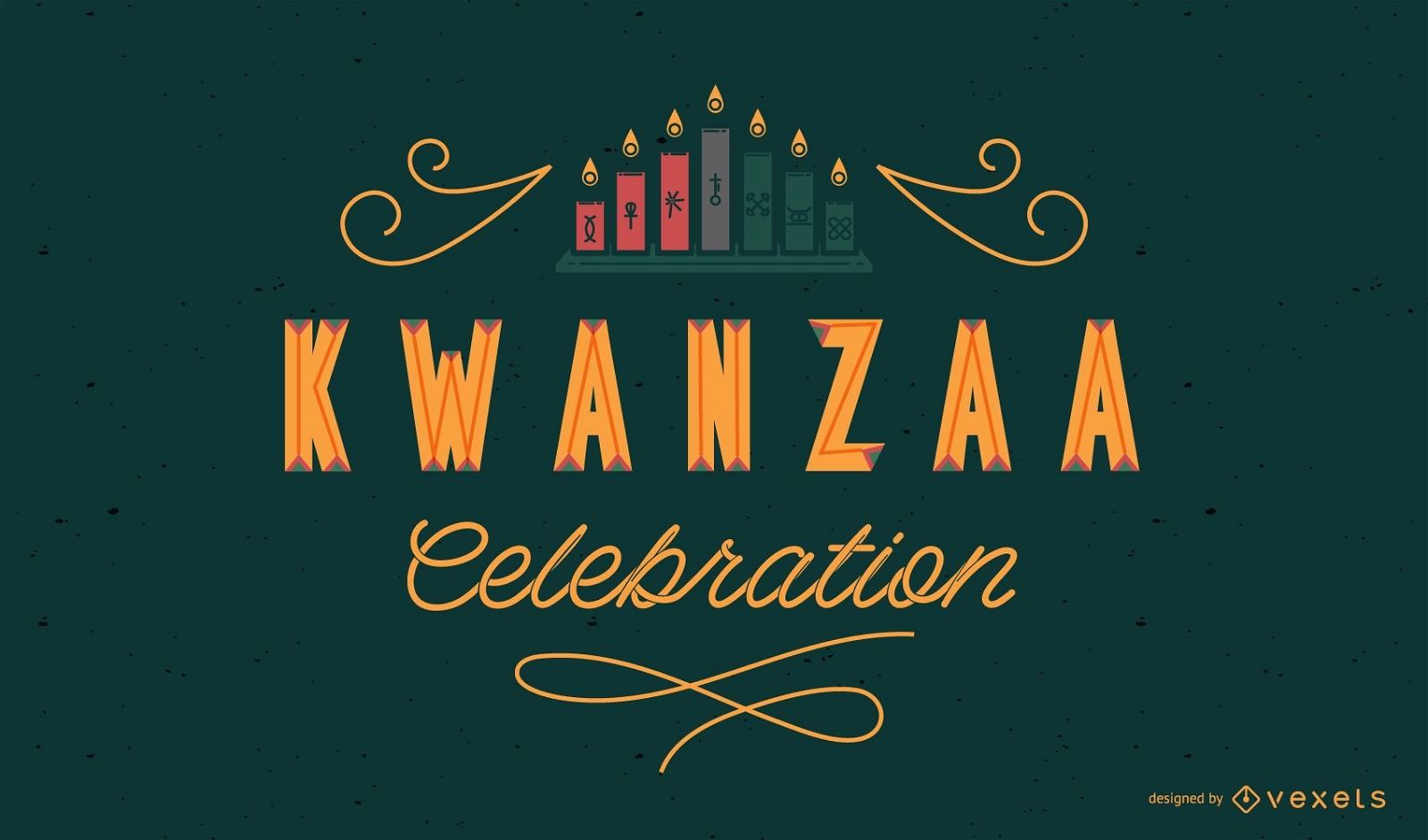 Kwanzaa Feier Schriftzug Design