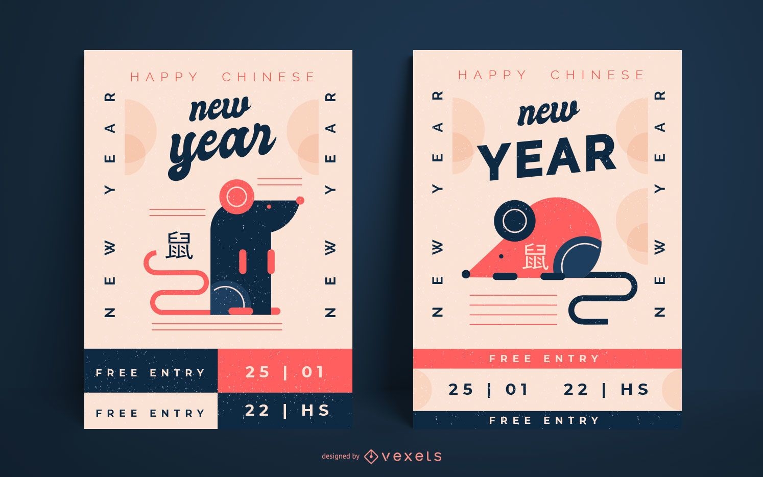 Rattenplakate des chinesischen Neujahrs