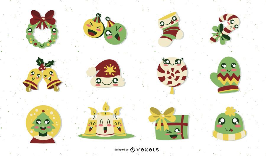 Christmas cute elements set Christmas cute elements set