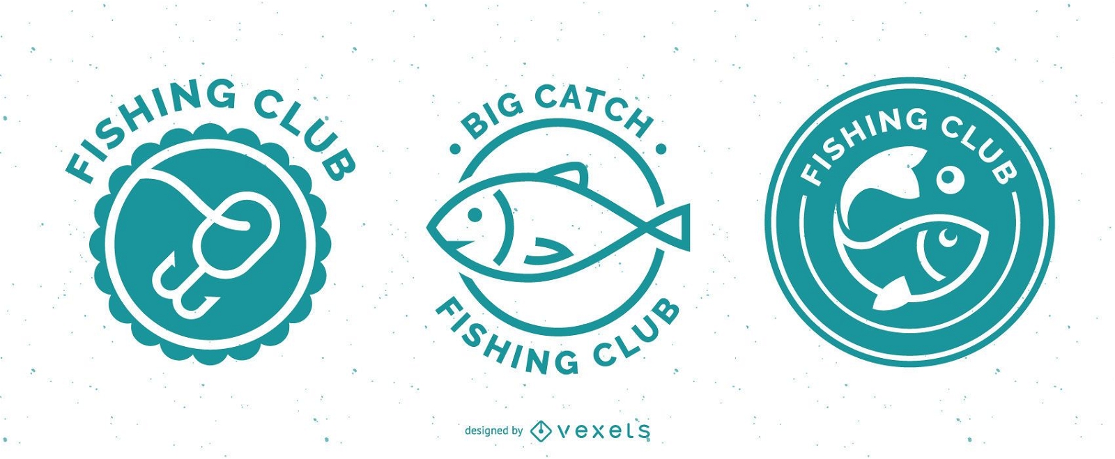 Conjunto de emblemas de pesca