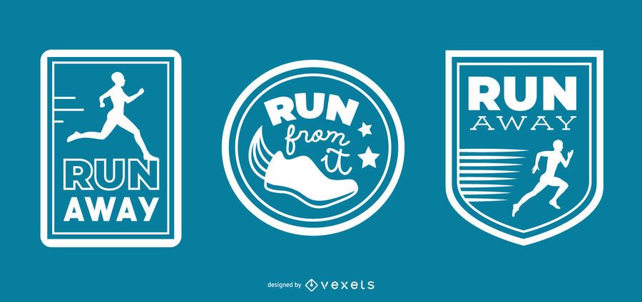Running badges set Running badges set