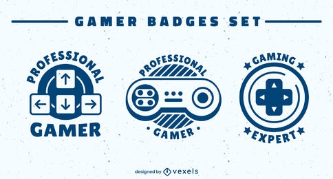 Video game badges set