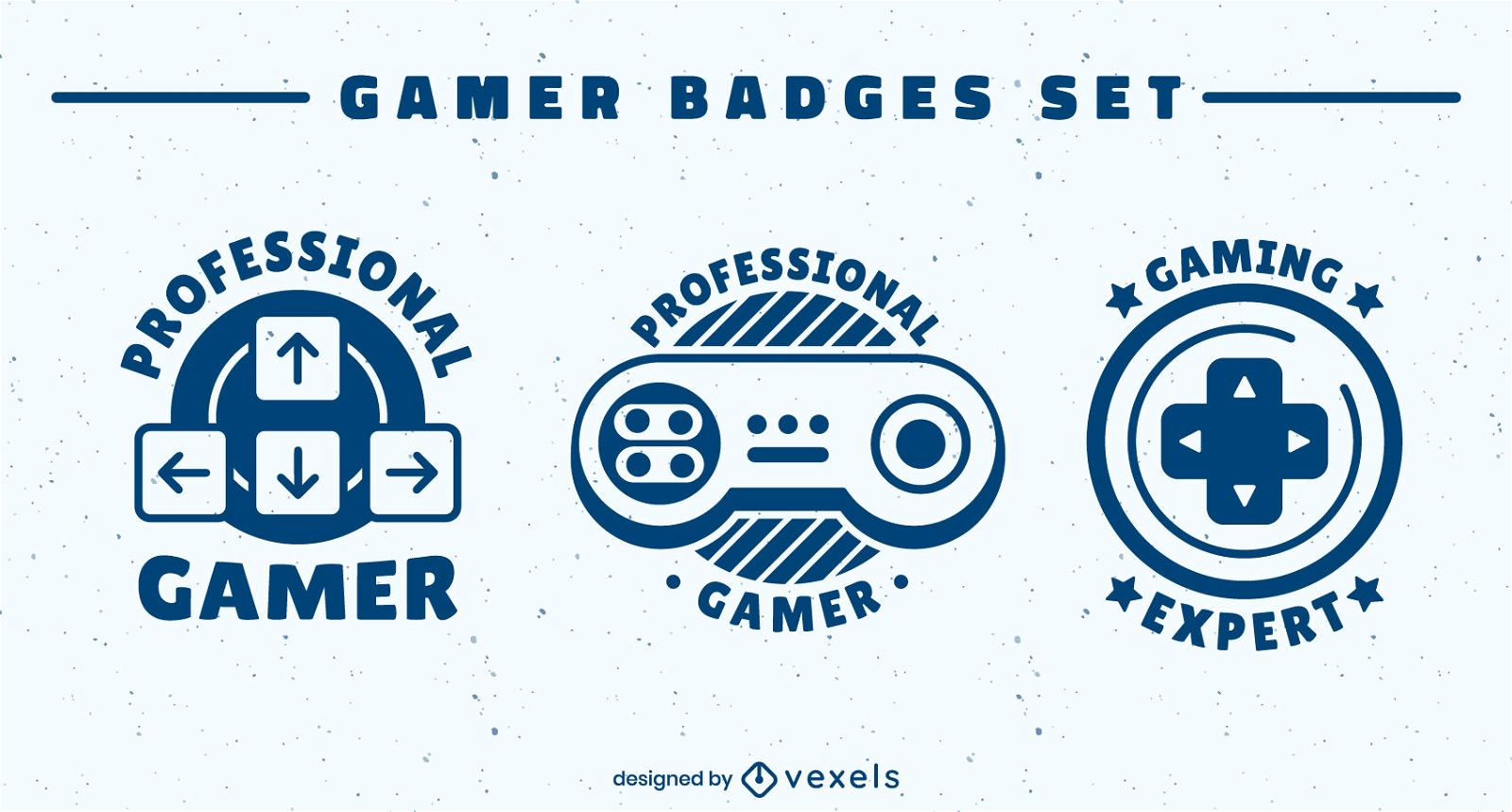 Video game badges set