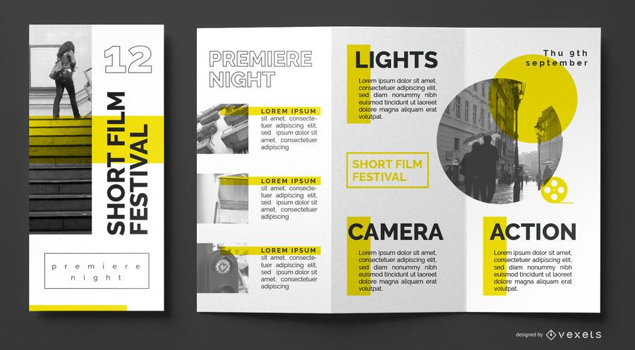 Plantilla de folleto del festival de cine Plantilla de folleto del festival de cine