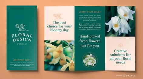 Floral design brochure template