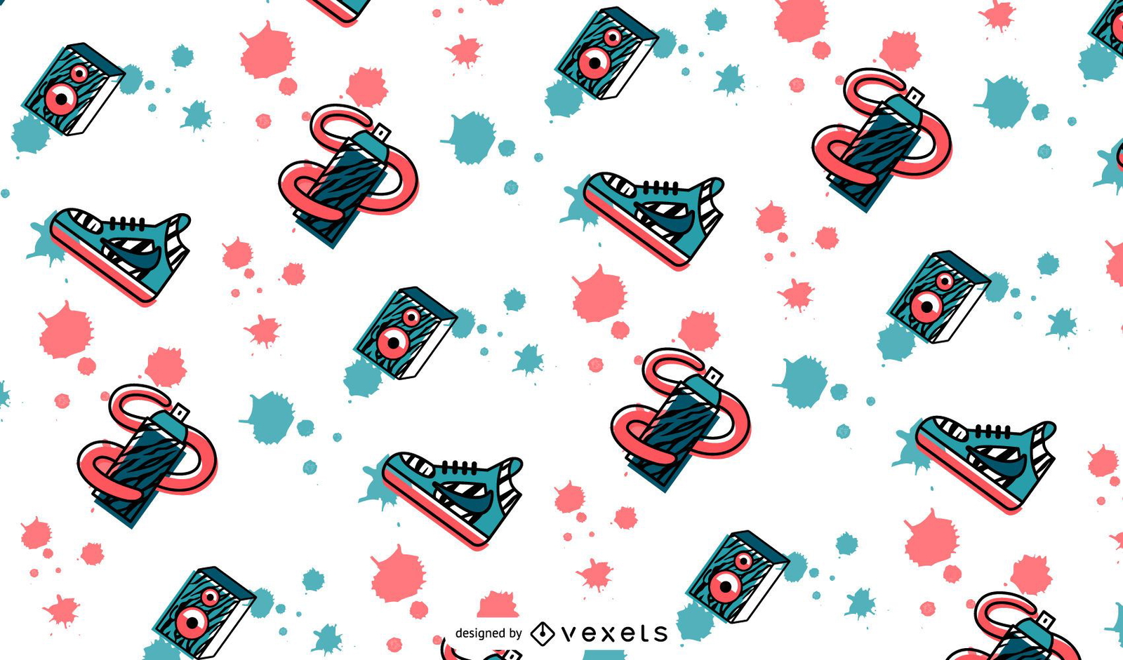 Retro elements pattern design