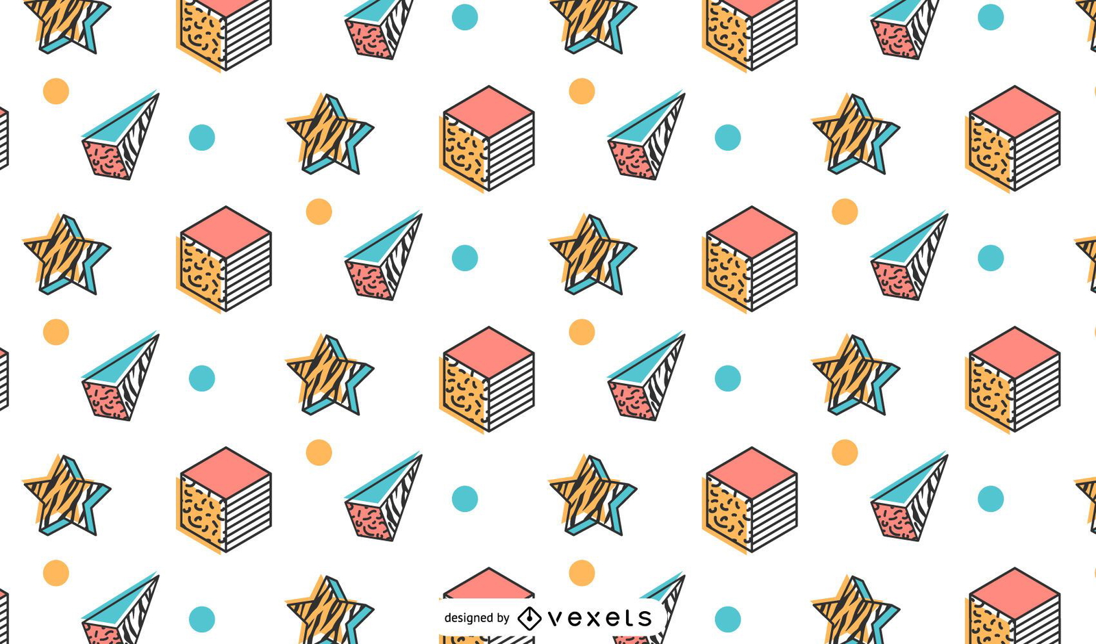 Memphis retro pattern design