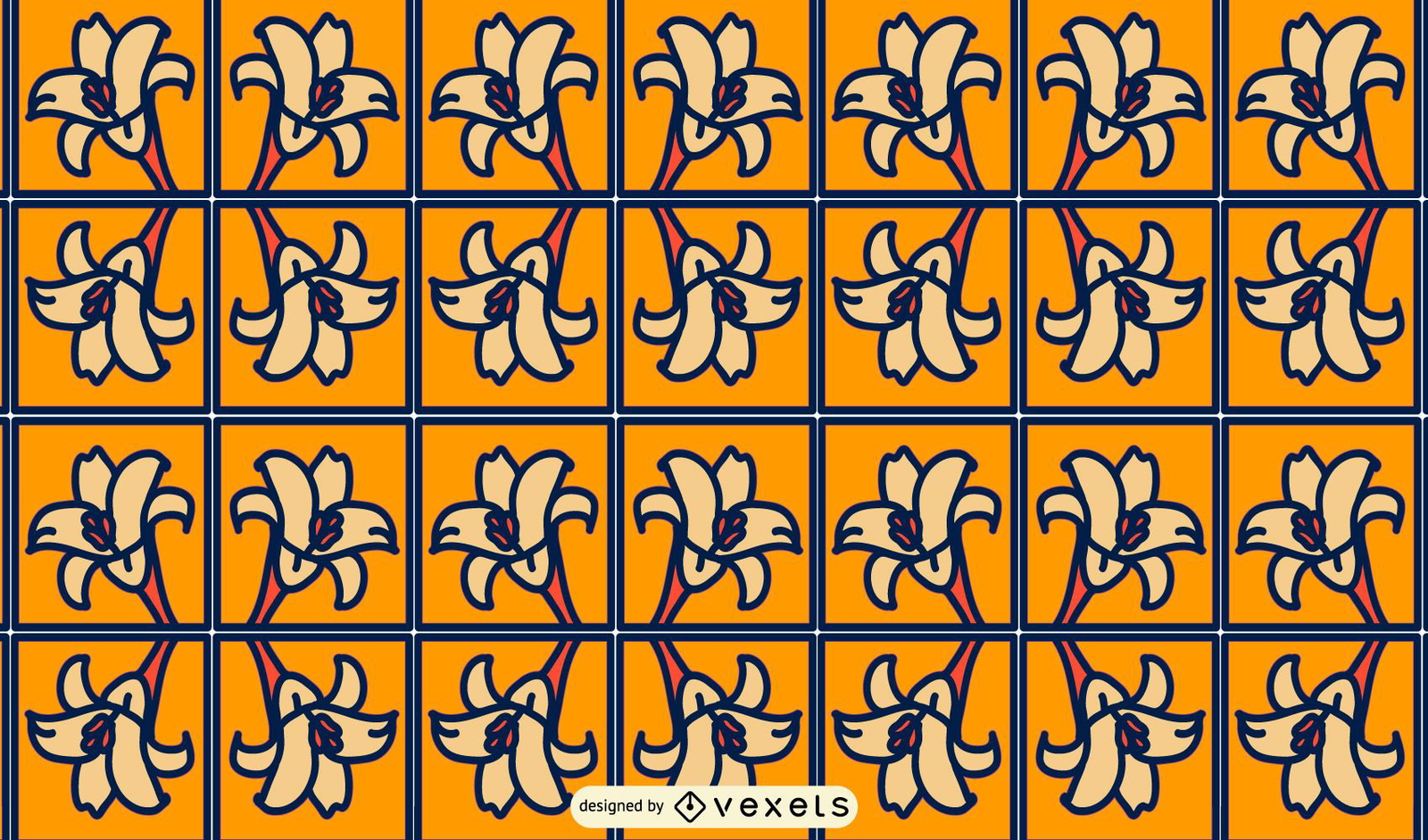 Flower squares pattern design