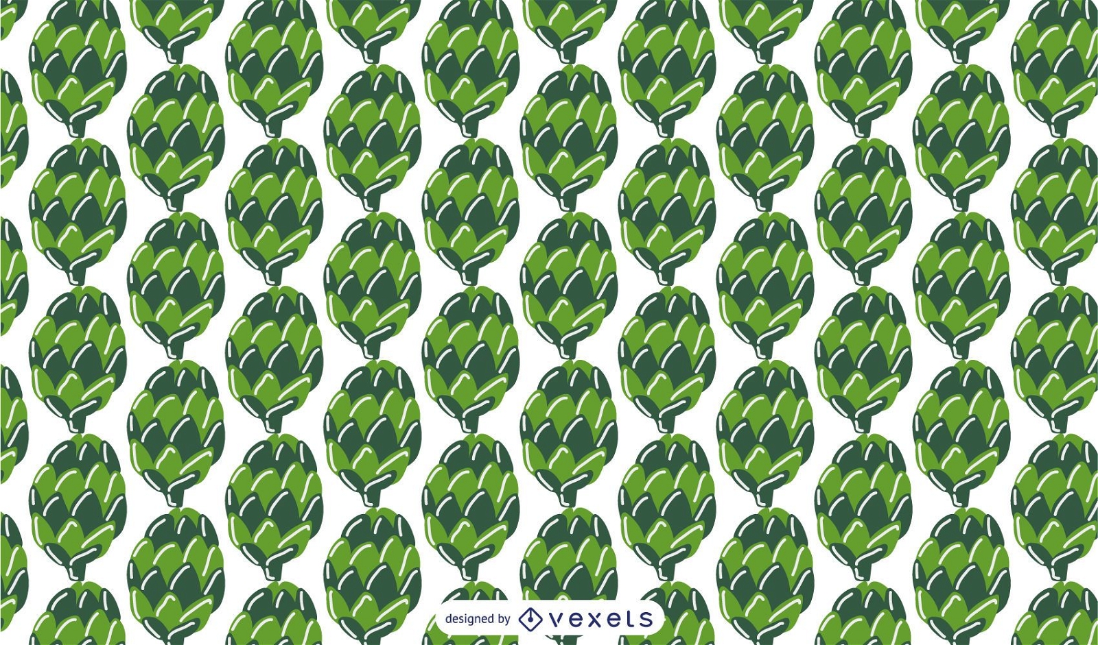 Green pine cones pattern design
