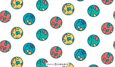 Diseño de patrón de hojas de círculos coloridos Diseño de patrón de hojas de círculos coloridos