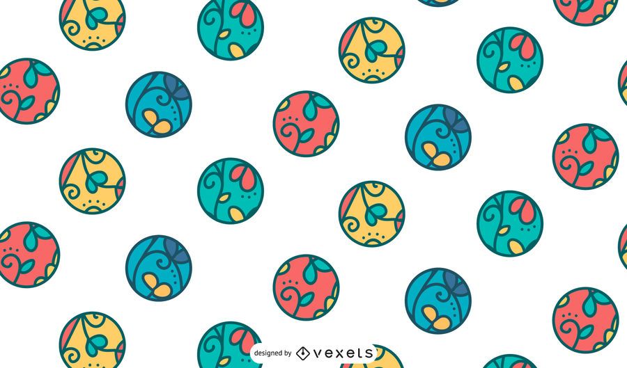 Círculos coloridos folhas desenho padrão Círculos coloridos folhas desenho padrão
