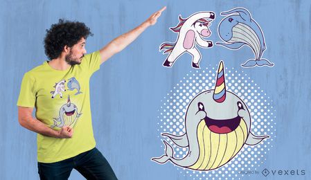 Narwhal cute t-shirt design Narwhal cute t-shirt design