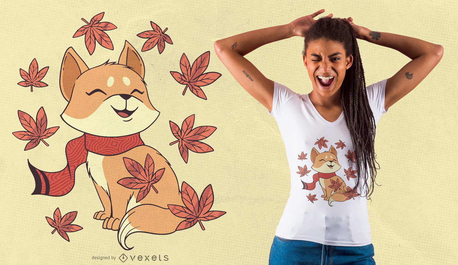 Fall cat t-shirt design