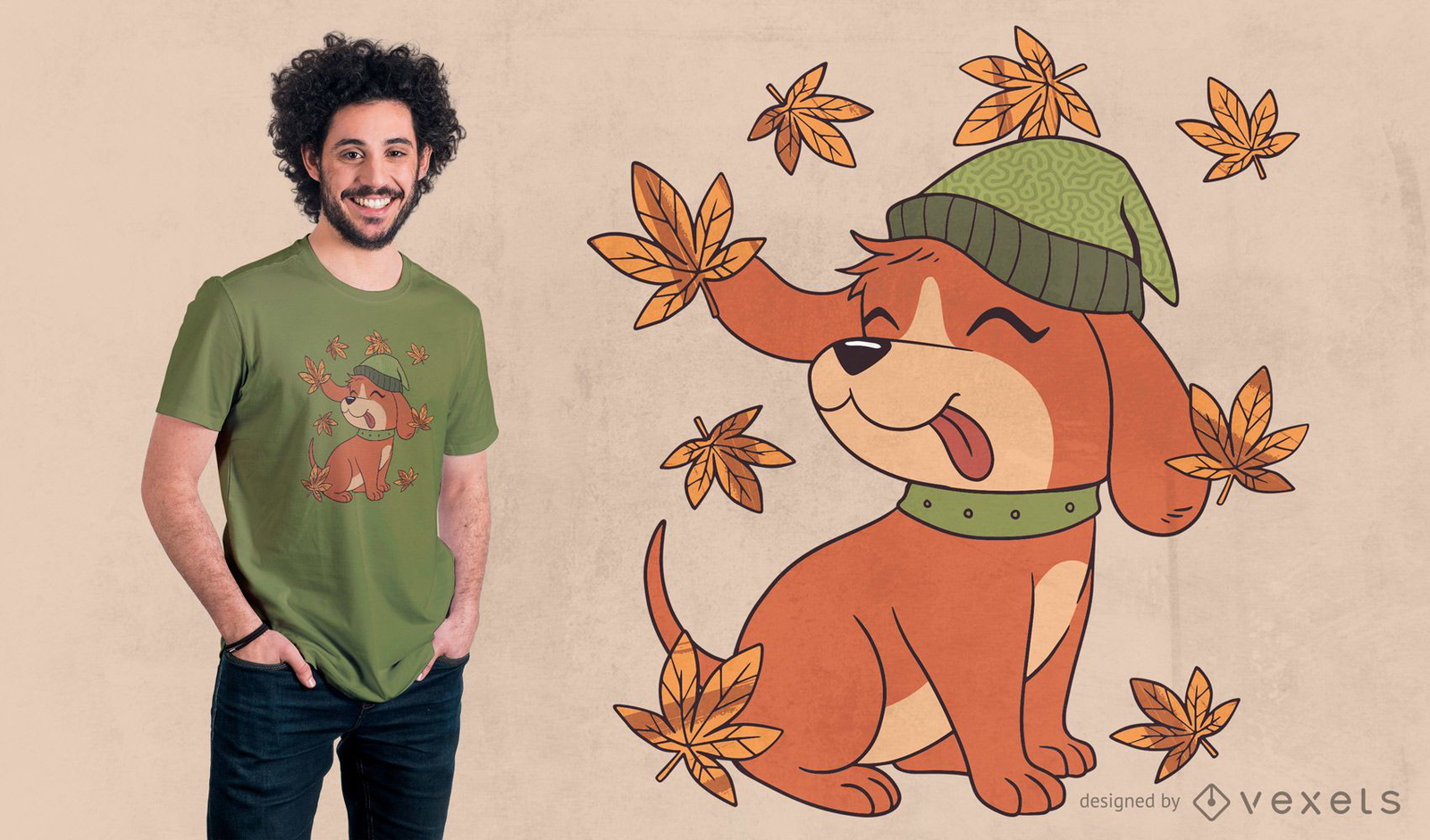 Fall dog t-shirt design