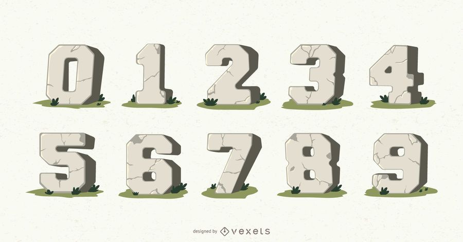Stone numbers vector set Stone numbers vector set