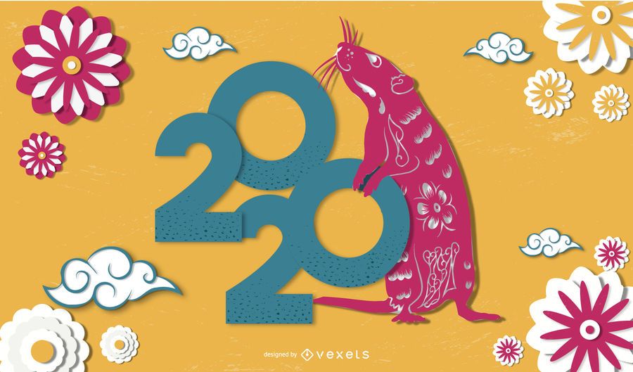 Chinese new year 2020 papercut banner Chinese new year 2020 papercut banner