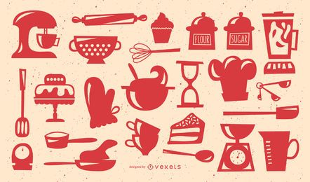 Backen Retro rosa Sammlung