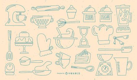 Backen retro Schlaganfall-Auflistung Backen retro Schlaganfall-Auflistung