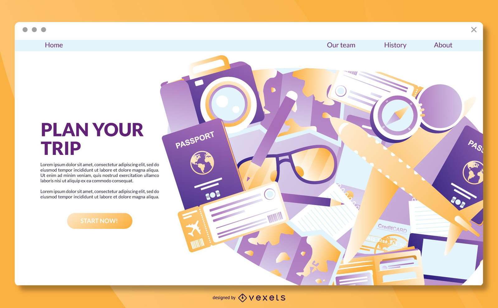 Travel landing page template